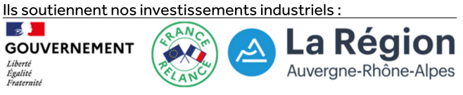 Ils soutiennent nos invbestissements industriels : GOUVERNEMENT/FRANCE-RELANCE & LA RÉGION AUVERGNE-RHÔNE-ALPES